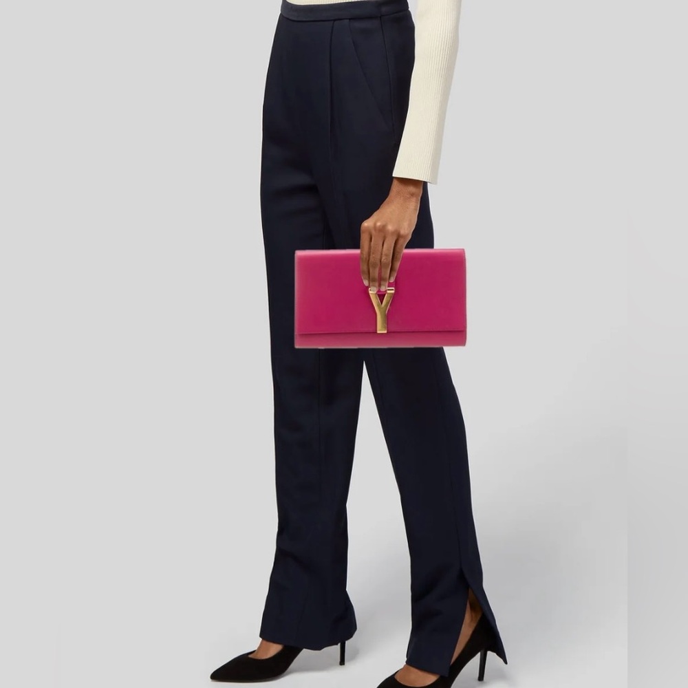 GUC Saint Laurent Pink Clutch Bag with DustBag - Picture 3 of 10